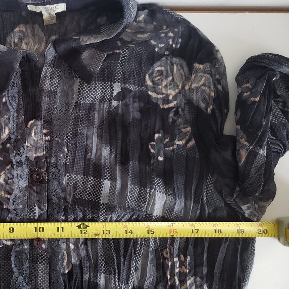 Conrad C Black & Grey Flower Motif with Lace accent SZ 8 - Picture 4 of 10